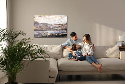 Ljuddämpande tavla - Abstract mountain landscape