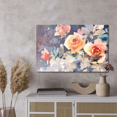 Ljuddämpande tavla - Colorful roses like painted
