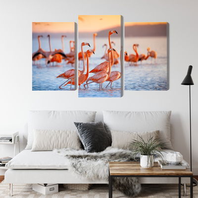 Ljuddämpande tavla - A flock of flamingos