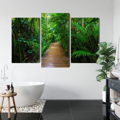 Ljuddämpande tavla - Wooden bridge in a tropical