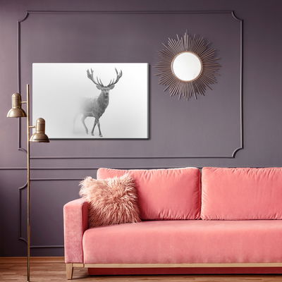 Ljuddämpande tavla - Deer in black and white