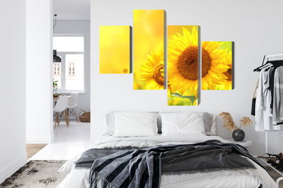 Ljuddämpande tavla - Blooming sunflowers 3d