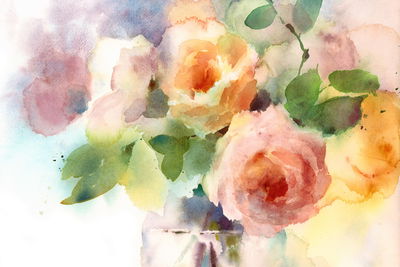 Ljuddämpande tavla - A bouquet of roses painted