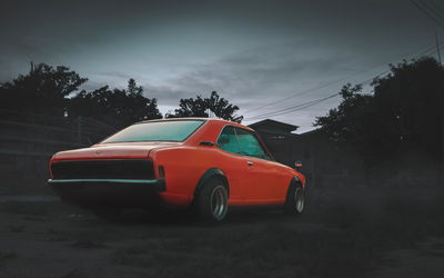 Ljuddämpande tavla - Orange retro car