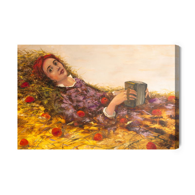 Ljuddämpande tavla - A woman among the poppies