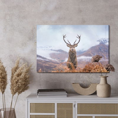 Ljuddämpande tavla - Deer and winter mountains