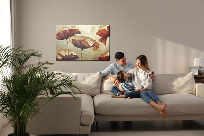 Ljuddämpande tavla - Beautiful poppy flowers