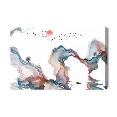 Ljuddämpande tavla - Colourful abstract landscape