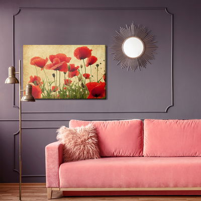 Ljuddämpande tavla - Vintage wild poppies