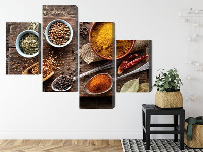 Ljuddämpande tavla - Board with various spices