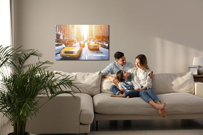 Ljuddämpande tavla - New York city taxis 3d