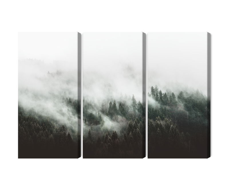 Ljuddämpande tavla - Misty 3d forest landscape