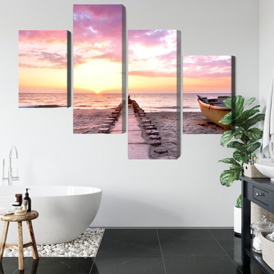 Ljuddämpande tavla - Boat on the beach 3d