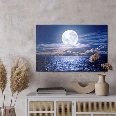 Ljuddämpande tavla - Full moon on the baltic sea