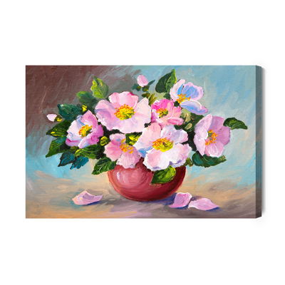 Ljuddämpande tavla - Roses in a vase as painted