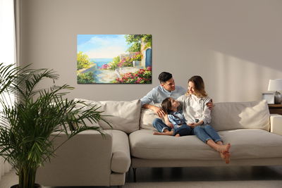 Ljuddämpande tavla - House by the sea