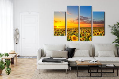 Ljuddämpande tavla - Sunset over a 3d sunflower