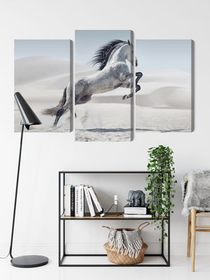 Ljuddämpande tavla - Horse in the desert 3d