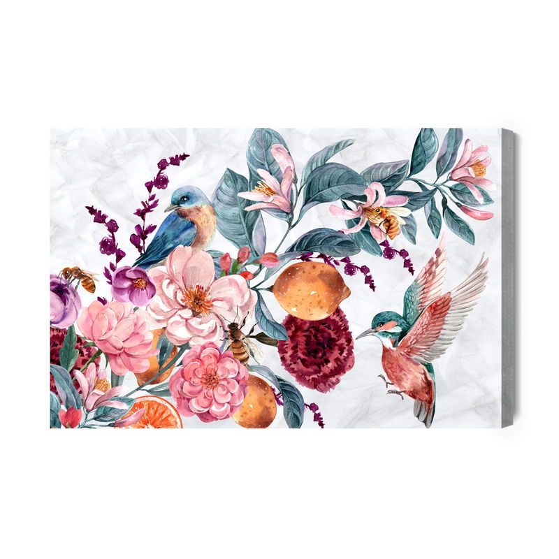 Ljuddämpande tavla - Colorful birds among