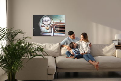 Ljuddämpande tavla - Front of an old vintage car