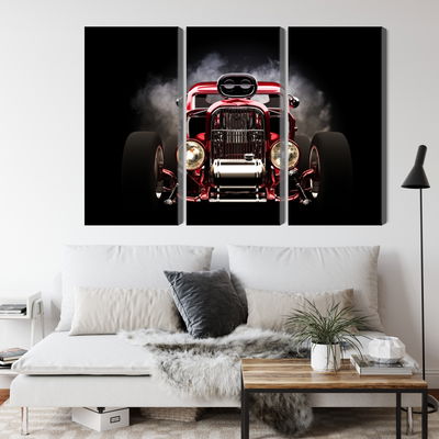 Ljuddämpande tavla - Hot rod car on a smoke