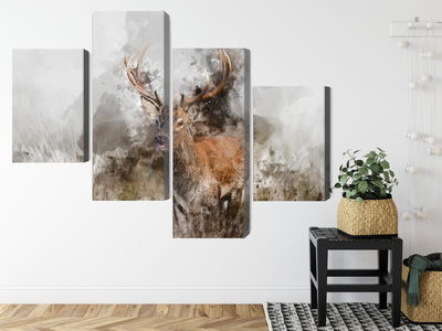 Ljuddämpande tavla - A deer painted with 3d