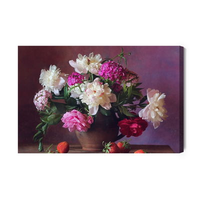 Ljuddämpande tavla - Peonies with fruit