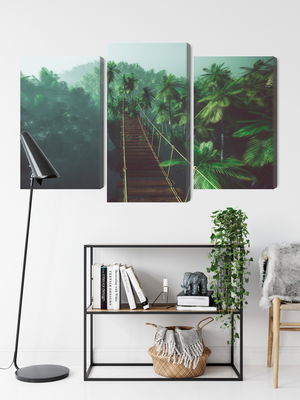Ljuddämpande tavla - Rope bridge in the jungle 3d