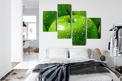 Ljuddämpande tavla - Green apples on a macro scale