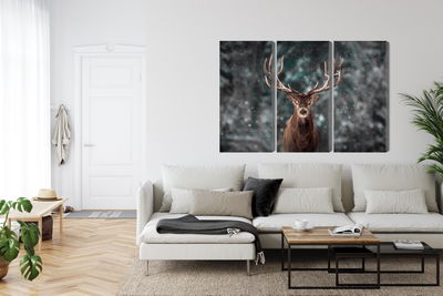 Ljuddämpande tavla - Deer in the forest 3d