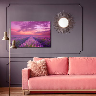 Ljuddämpande tavla - Lavender blooming field