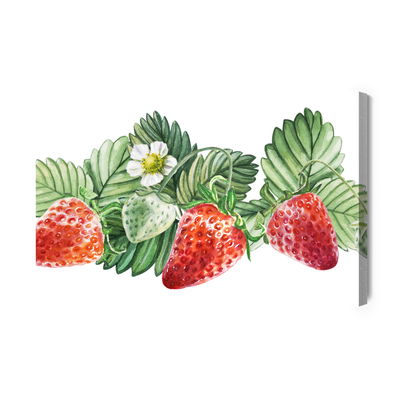 Ljuddämpande tavla - Strawberries with flowers