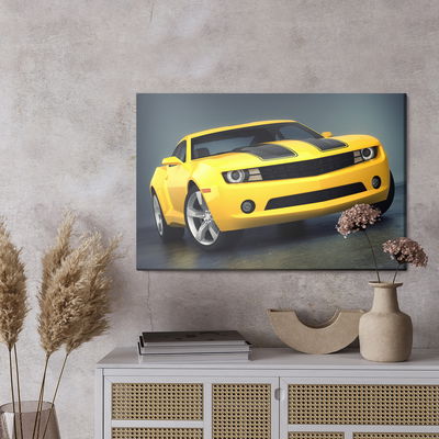 Ljuddämpande tavla - Yellow sports car