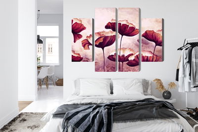 Ljuddämpande tavla - Poppies as painted