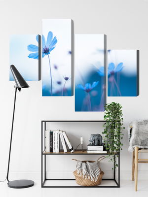 Ljuddämpande tavla - Delicate blue flowers