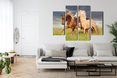 Ljuddämpande tavla - Horses galloping in a 3d