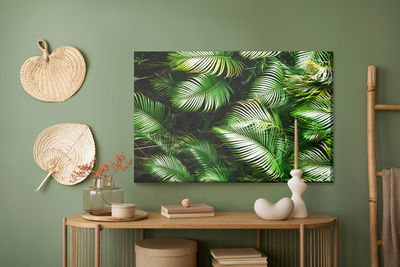 Ljuddämpande tavla - Green palm leaves