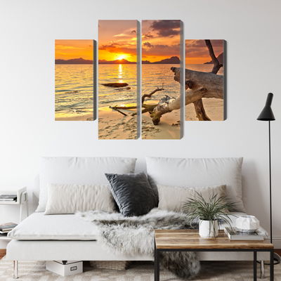 Ljuddämpande tavla - Sea landscape at sunset