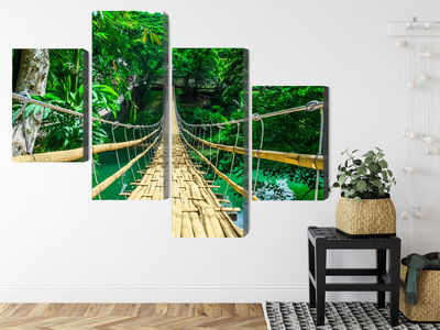 Ljuddämpande tavla - Bamboo bridge in the rain