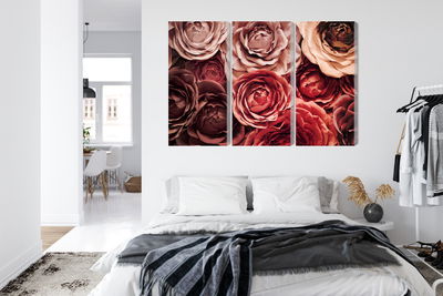 Ljuddämpande tavla - Colorful flowers close up 3d