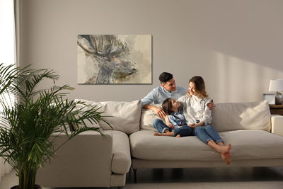 Ljuddämpande tavla - Deer with large antlers