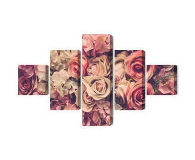 Ljuddämpande tavla - Delicate colorful 3d flowers