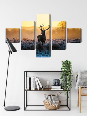 Ljuddämpande tavla - Deer on the rut in 3d