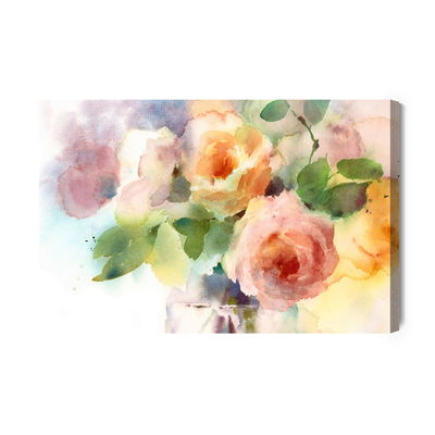 Ljuddämpande tavla - A bouquet of roses painted