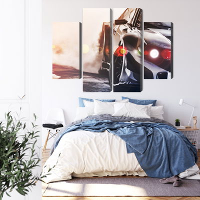 Ljuddämpande tavla - Black drifting 3d car