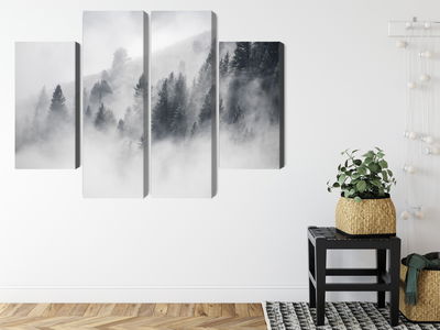 Ljuddämpande tavla - The forest is shrouded in fog