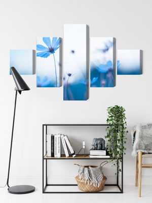 Ljuddämpande tavla - Delicate blue flowers