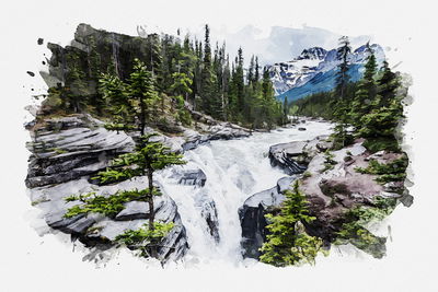 Ljuddämpande tavla - Waterfall in the moutains