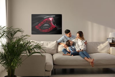 Ljuddämpande tavla - Red carnival mask