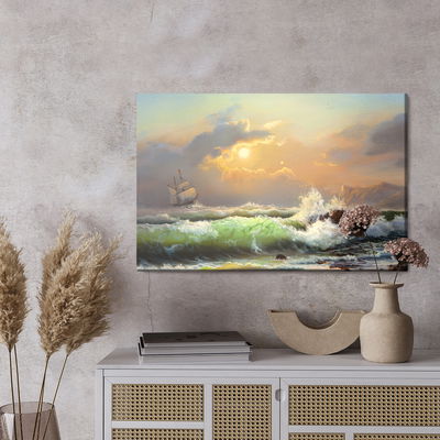 Ljuddämpande tavla - Ship in a stormy sea